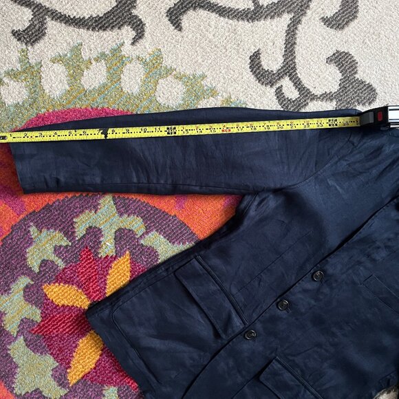 Massimo Dutti Linen Zip Flap Blazer - NEW - Picture 11 of 12